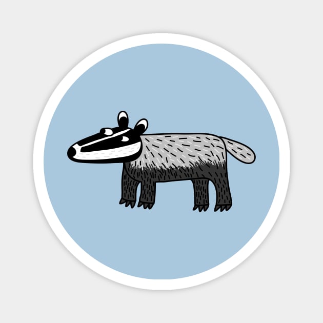 Badger Looking Cool Wildlife Art Magnet by NicSquirrell